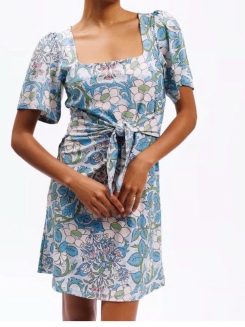 Smith & Quinn- New Blue Floral Scoop-Neck Women’s Mini Dress, XS (fits like S)